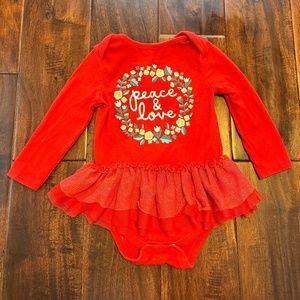 Peace & Love holiday onesie with tutu